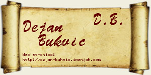Dejan Bukvić vizit kartica